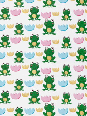 Упаковочная бумага, Зелёная лягушка, для сувенирной продукции в листах размером 100*70 см, с полноцв
