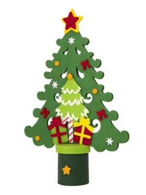 Новогоднее украшение Ёлка с подарками из  нетканого материала (полиэстер) / 34см арт.80144