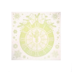 Новогоднее оконное украшение Часы из ПВХ пленки 80037