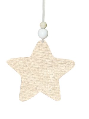 Новогоднее подвесное украшение Мягкая белая звездочка из полиэстера 9x2x9см 82631