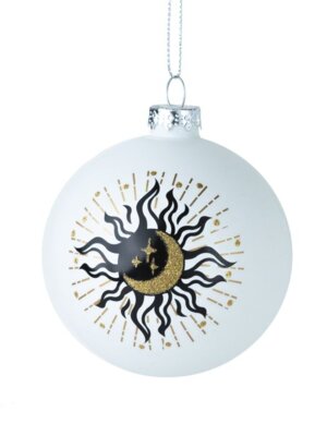 Новогоднее подвесное украшение Солнце, из стекла / 8*8*8см арт.87388
