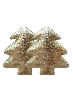 Декоративное украшение 2шт Золотые елочки из полиэстера 693318
