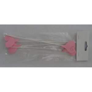 Декоративное украшение 27.6*9.5*0.6см Розовые сердечки из полирезины 36937