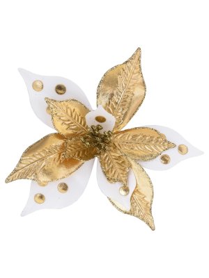 Елочное украшение в виде цветка из полиэстера на клипсе из ч/металла 21х21х13см 92429