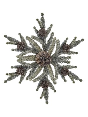 Новогоднее подвесное украшение из полипропилена с сосновыми шишками 7х35х35см 92457