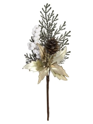 Новогоднее украшение из полиэтилена полиэстера и пенополистирола с сосновой шишкой 5х10х22см 92409