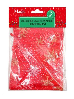 Новогодний мешочек для подарков 60гр с затяжной тесьмой 91083