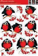 8-32-5038 Оформительская наклейка Веселые снегири