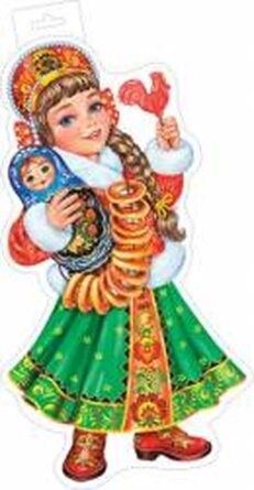 0-35-078 Плакат фигурный  Девочка с матрешкой