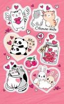 0-11-14143 Наклейки Влюбленные котики