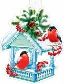 0-35-106 Плакат фигурный Кормушка со снегирями