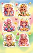 0-11-779 Наклейки Феи в цветах