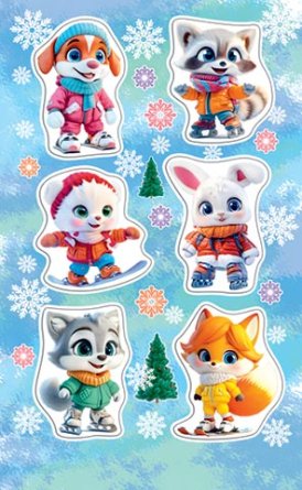 0-11-5249 Наклейки Зимние зверушки