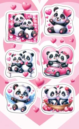 0-11-14157 Наклейки Медвежата панды