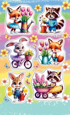 0-11-8047 Наклейки Милые пушистики