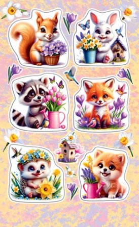 0-11-8056 Наклейки Милые пушистики