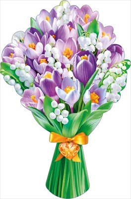 Украшение на скотче Букет крокусов и ландышей