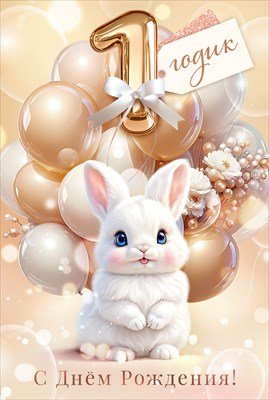 Открытка Тебе 1 годик С днем Рождения