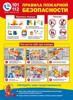 Плакат Правила пожарной безопасности 070.995