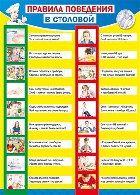 Плакат А4 Правила поведения в столовой