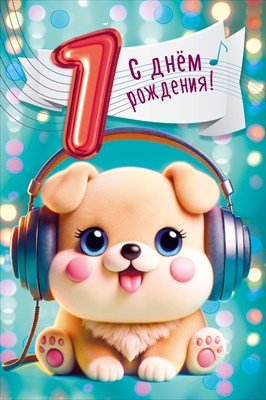 Открытка С Днем рождения 1 год