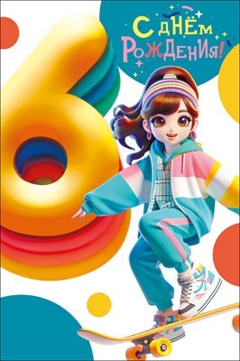 Открытка С Днем рождения 6 лет