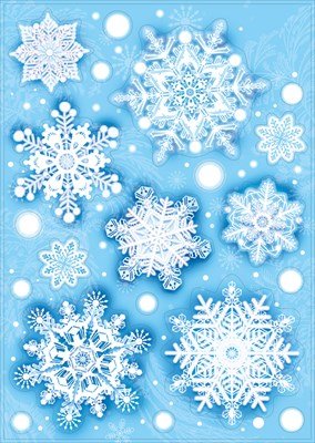Оформительская наклейка двусторонняя А4 Чудесные снежинки 7.0000874