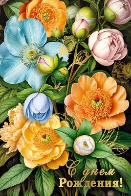 Открытка С Днем рождения жен 7.0001156