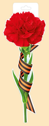 Плакат фигурный мини Красная гвоздика с георгиевской лентой 59,021,00
