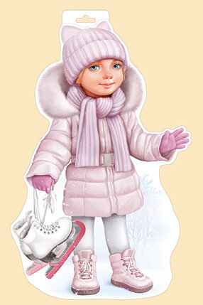 Плакат фигурный Девочка с коньками
