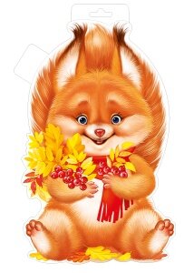 Плакат фигурный мини Белка с рябиной