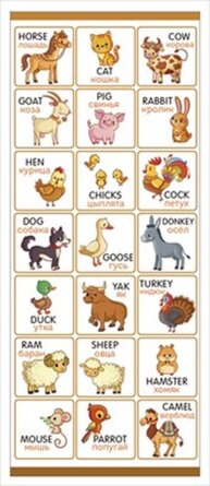 Магнитная закладка Домашние животные и питомцы англ
