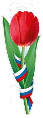 Плакат фигурный мини Красный тюльпан с лентой РФ 59,548,00