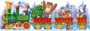 Плакат стойка Новогодний поезд 3.0001340