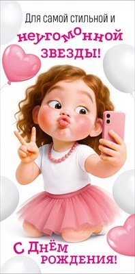 Конверт Для самой стильной С Днем рождения дет 3.0001496