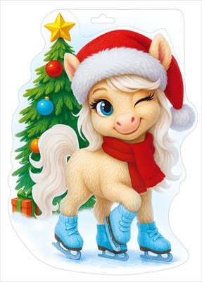 Плакат фигурный Лошадка на коньках 3.0001360