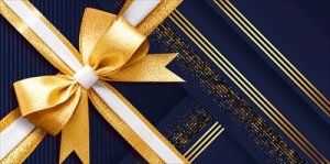 Конверт Без надписи синий с бантом жен 3.0001964