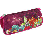 Пенал треугольный 22x9x7,7см текстильный на молнии Flowers 7026701