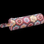 Пенал круглый 20x6x6см текстильный с рисунком на молнии с ручкой цветы 7021713