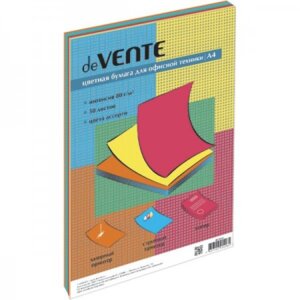 Бумага офисная цветная  50л A4 80г/м2 Интенсив асс 5цв 2072414