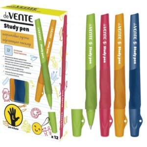 Ручка шар 0,7мм Синяя Study для левшей с каучуковым корп 5073606