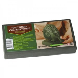 Пластилин скульптурный 500г Globus Оливковый пленка твердый ПЛС-03 8042603