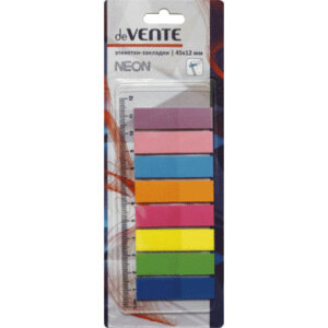 Набор закладок самокл пласт полупр 45х12мм,8х25 8 Неон 2011310