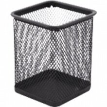 Подставка для канц принадлежностей 8x8x9,8см квадратная металлич черная 4104718