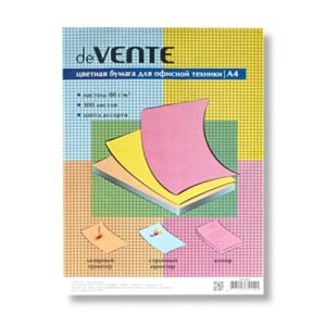 Бумага офисная цветная 100л А4 80 г/м² Пастель асс 5 цв 2072405