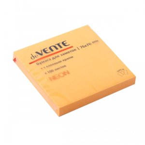 Бумага для заметок 75x75мм 100л Неон оранжевая с клеевым краем 2010332