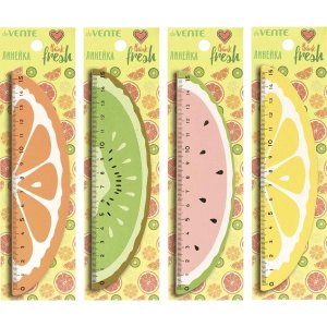 Линейка 15см Fruits фигурная деревянная крашенная с рис 5091901