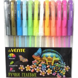 Набор ручек гелевых Moonlight 12цв пастель с эффектом Highlighter для рис на черн бумаге 5051009