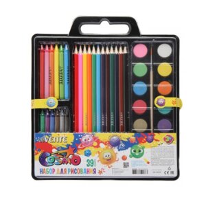 Набор для рисования подарочный Cosmo акварель 12цв кисть карандаши 8079000