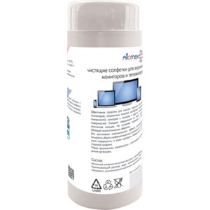 Чистящие салфетки в тубе 100шт влажные для экранов 4170601